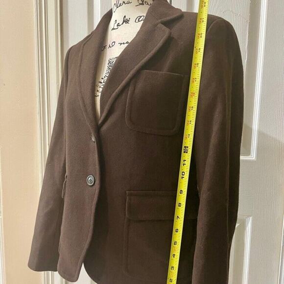 J.CREW BLAZER WOOL BLEND SZ S FRONT POCKETS MOCCA BROWN DARK ACADEMIA CORE - Picture 4 of 14